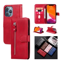 luxury leather phone case for iphone 14 13 12 mini 11 pro max xr x xs se2020 7 8 flip zipper wallet cover full protect card bags
