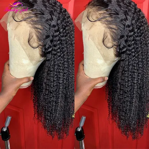 Бразильские вьющиеся волосы Джерри 13x 4, парик на сетке спереди, парики из человеческих волос, естественный цвет, свободные части, прозрачные парики на сетке для женщин