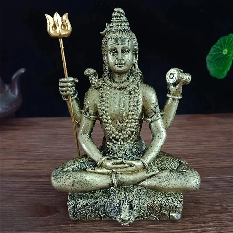 

Bronze Color Shiva Statue Hindu Ganesha Vishnu Buddha Figurine Sculpture Room Office Home Decoration India God Feng Shui Crafts