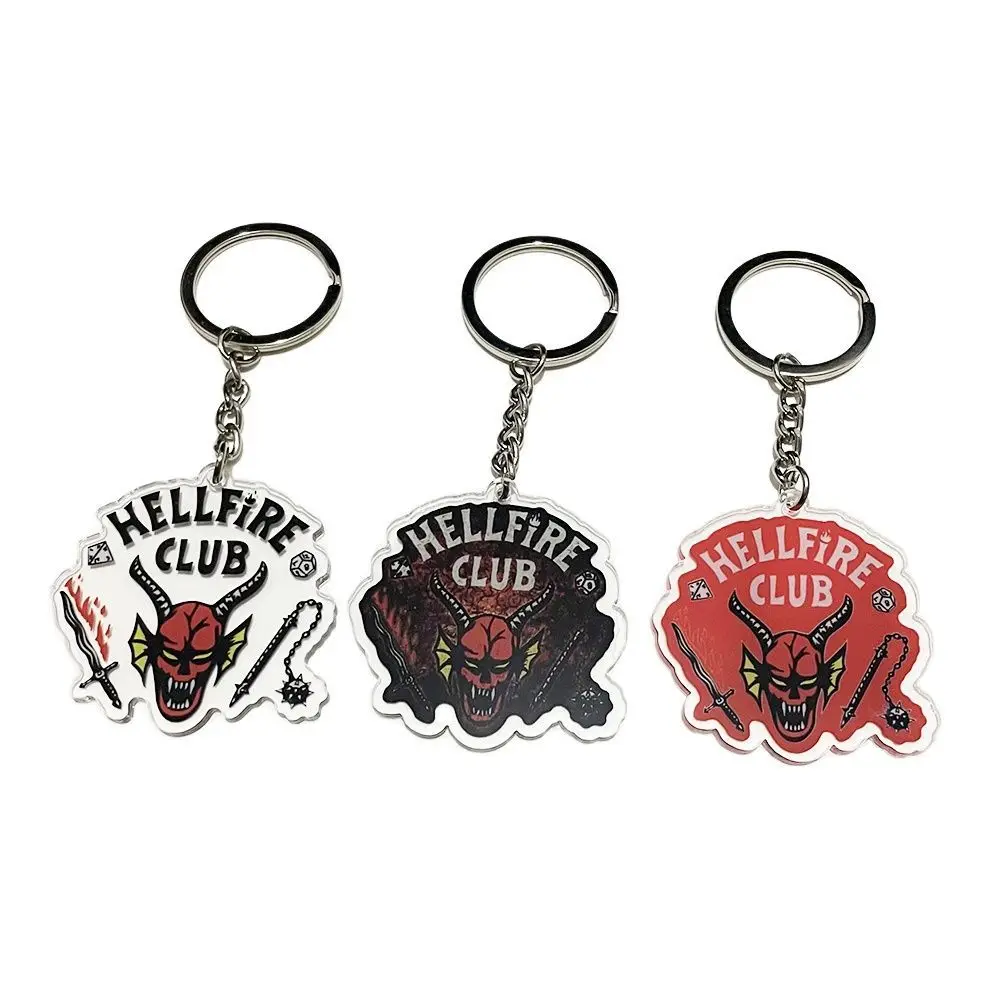 

Hellfire Club Keychain Stranger Things Season 4 Keyring Key Ring Pendant Bag Decoration