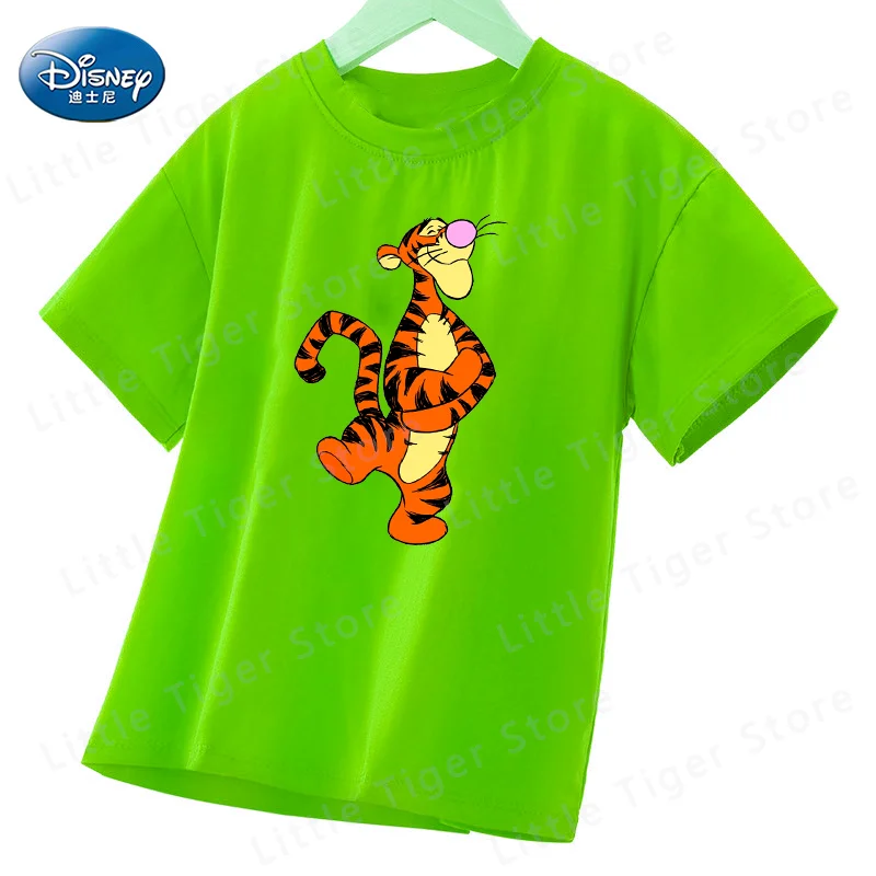 

Disney Tiger Summer Children T-shirt Kawaii T Shirts Tiger Anime Cartoons Casual Clothes Kid Girls 3-12Year Top Tee Shirt