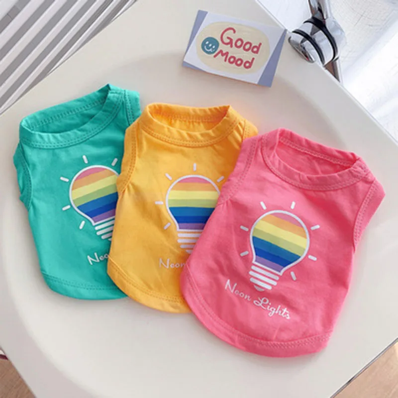 

Летняя тонкая футболка с принтом для маленьких светильник и щенков