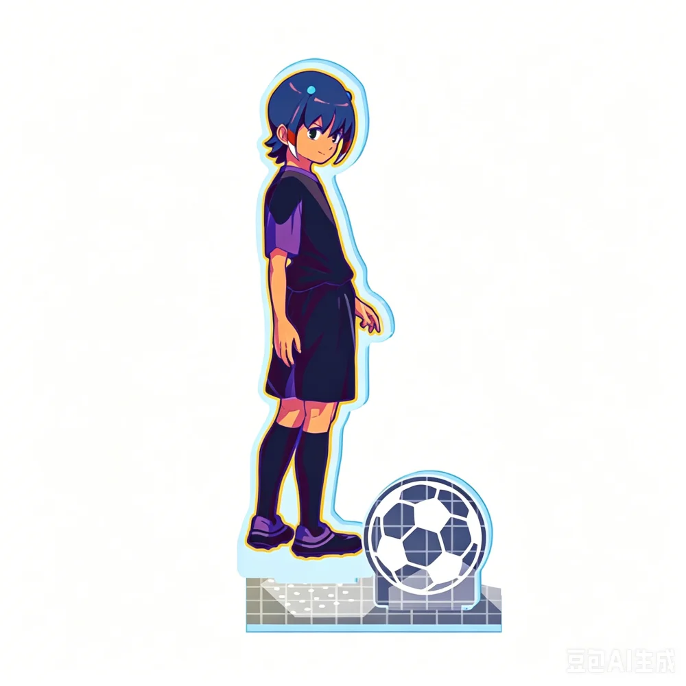 Фото Новый акриловый брелок-подставка Inazuma Eleven: фигурка Эндо Гоэнджи в футбольной форме, мультяшный стиль, декор для рабочего стола, сувенир с персонажем №3