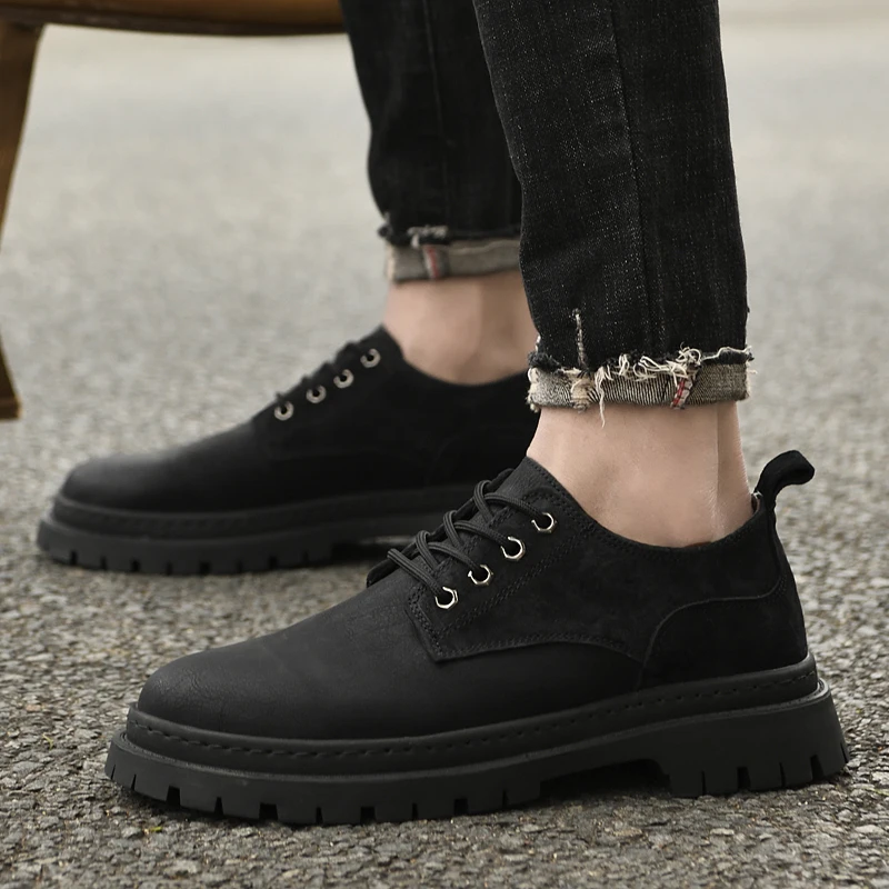 Мужские замшевые туфли натуральная кожа удобные классические кроссовки обувь на