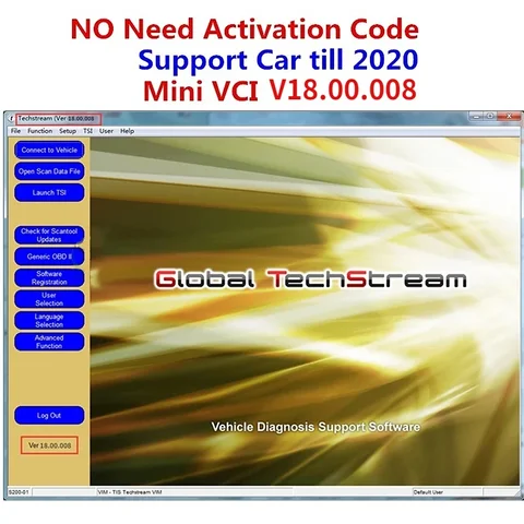 Последняя версия MINI VC-I V18.00.008 J2534 V14 интерфейс для Toyota TIS Techstream obd Мини-кабель для диагностики