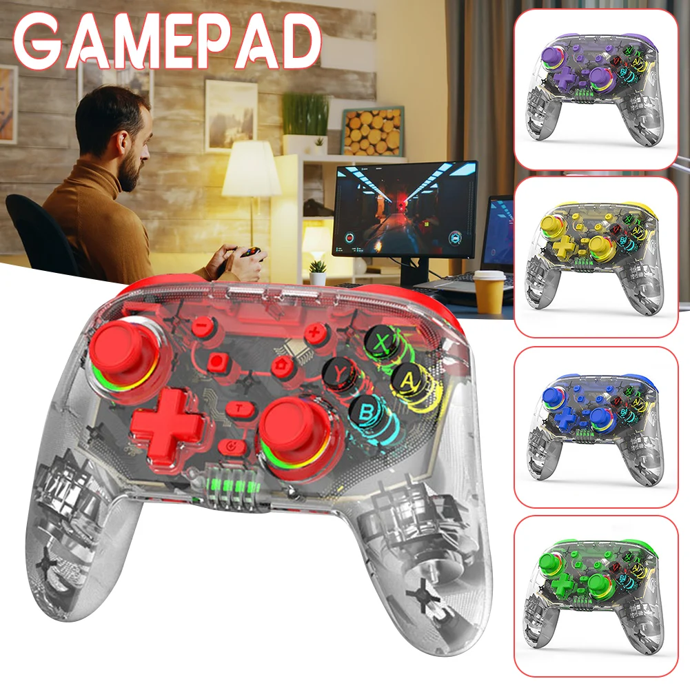 

Беспроводной игровой геймпад RGB для Nintendo Switch Pro Lite OLED ПК мобильный телефон, прозрачный контроллер, игровые аксессуары
