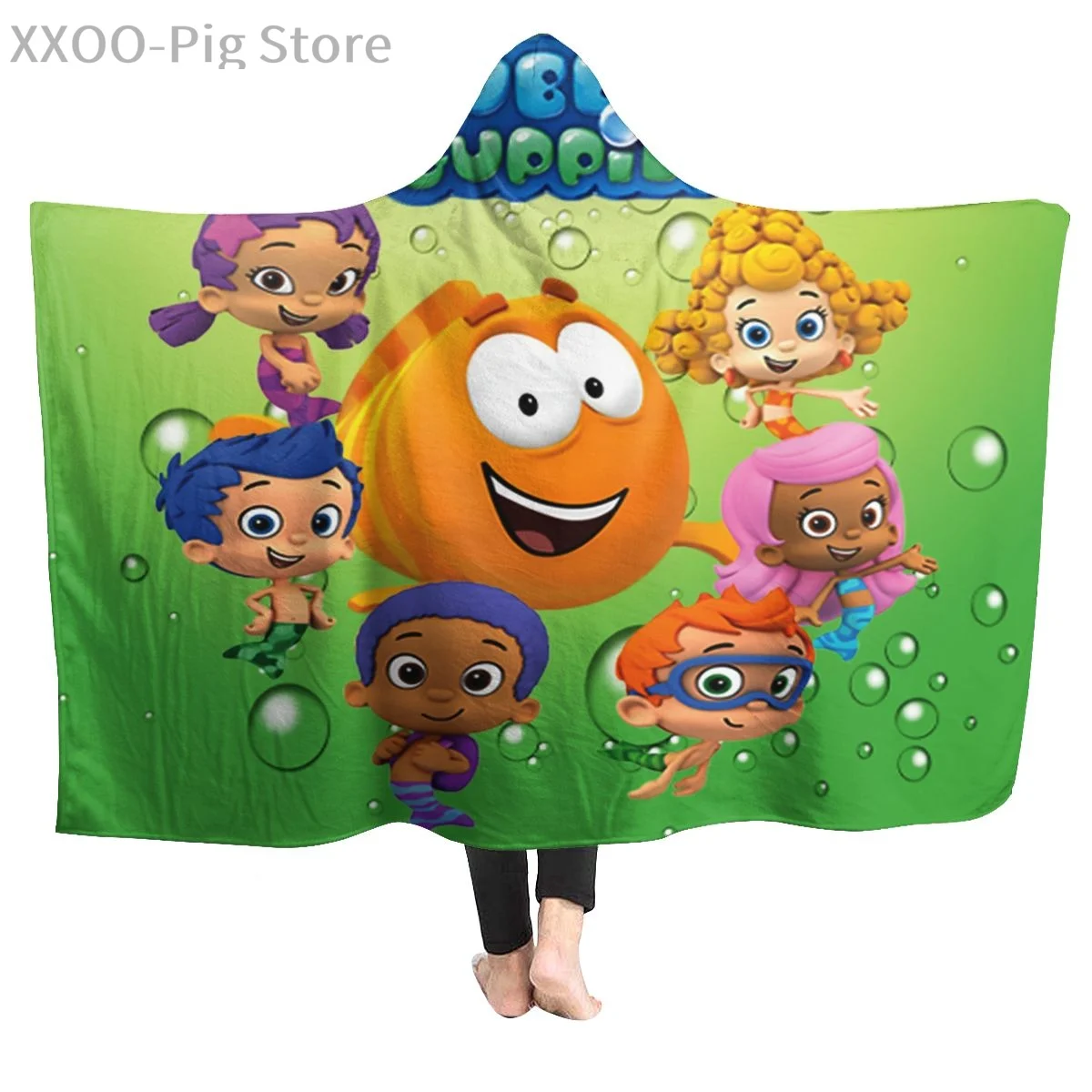 

Bubble Guppies Ultra-Soft Micro Fleece Throw Fuzzy Lightweight Hypoallergenic Plush for Kids Boys Girls Adults 3Dhooded blanket