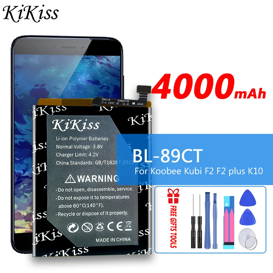 

4000mAh KiKiss Battery BL89CT For Koobee Kubi F2plus F2 plus K10 BL-89CT Mobile Phone Batteries