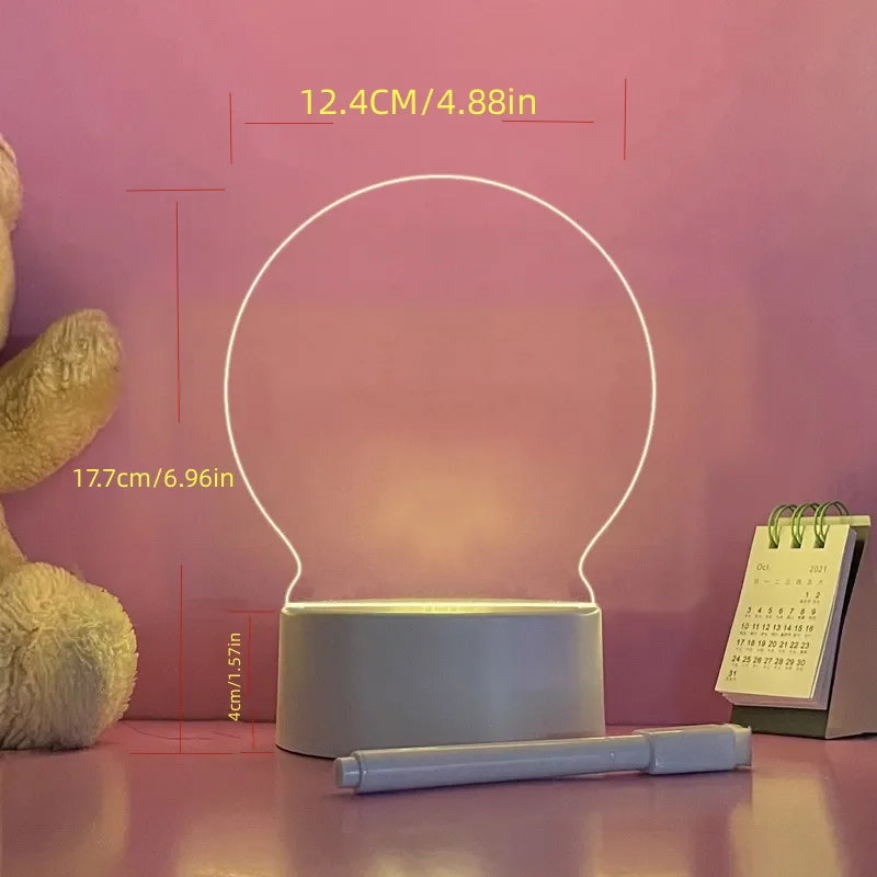 Креативный светодиодный блокнот для письма USB доска сообщений с ручкой