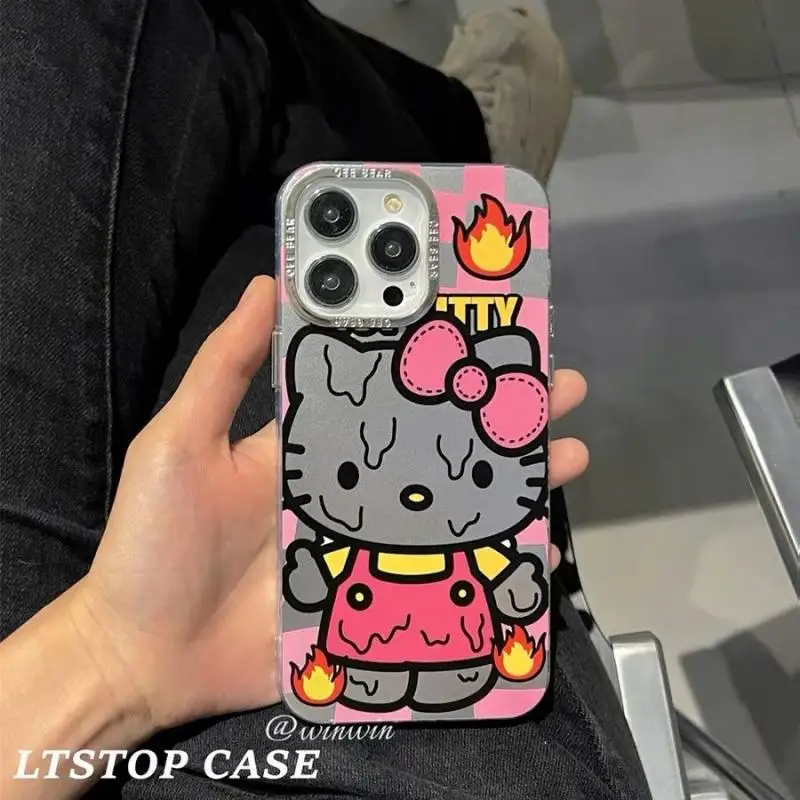 

Sanrioed чехол для телефона мультфильм Kawaii аниме Hellokittys Iphone14 13 12 11Promax милый КТ Кот плюшевые игрушки для девочек подарок на день рождения