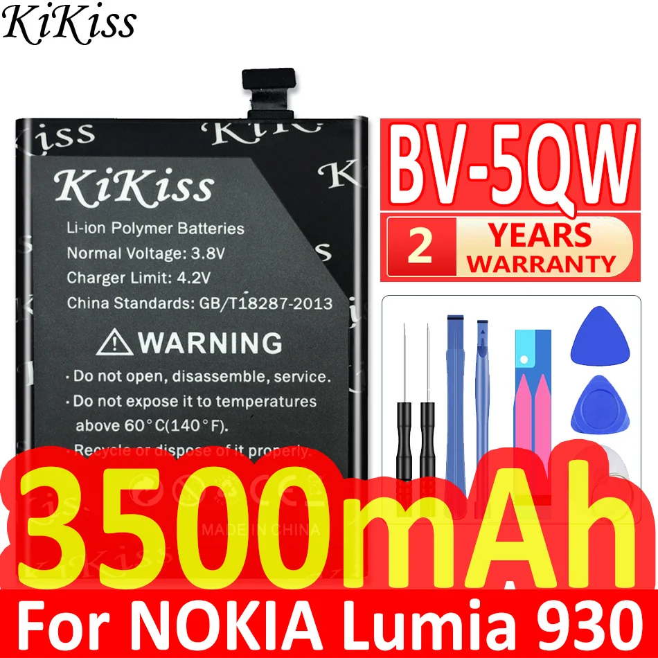 

BV-5QW 3500mAh Replacement Battery For Nokia Lumia 930 929 RM927 Lumia930 BV5QW Li-Polymer Batteries + Tools