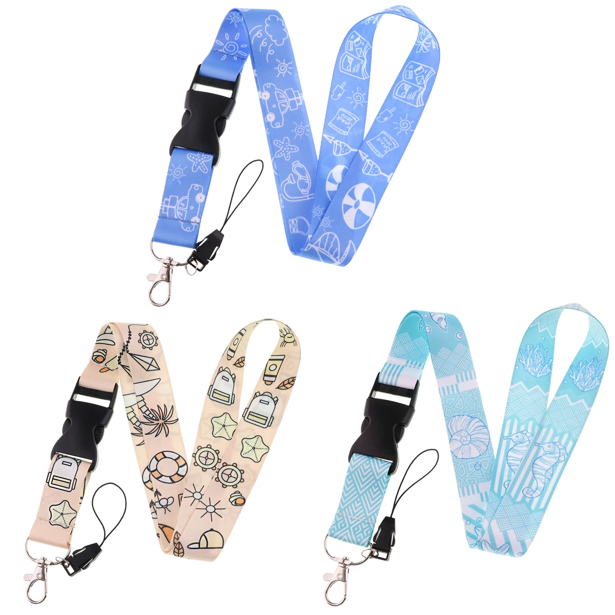 

Beach Vacation Sailing Keychain Straps Rope Cell Phone Charm Neck Strap Lanyard for ID Card Keychain DIY Lanyard Hanging Rope