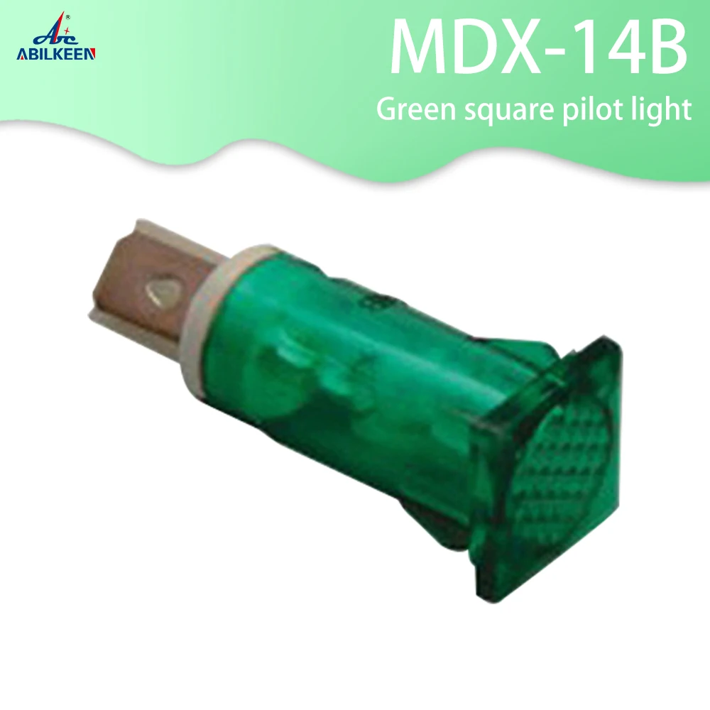 

ABBEYCON green square pilot light 12.5mm indicator light 220v/110v 12v mini led indicator lights