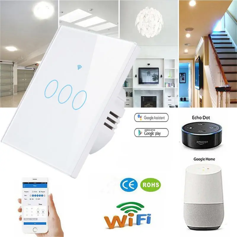 

eWelink WiFi Switch European Standard 86-Type, Zero Fire and Single Fire Universal Version, App Timer Works With Alexa