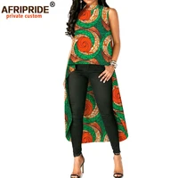 2022 african print clothes for women crop top tailor made sleeveless o neck mid calf length women casual cotton shirt a1822006