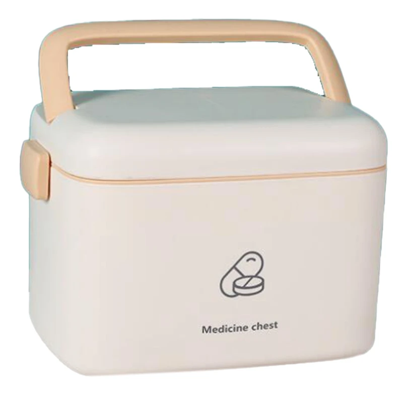 

Household Medicine Storage Box Large Capacity Portable Multifunctional Emergency Standing Medicine Storage White
