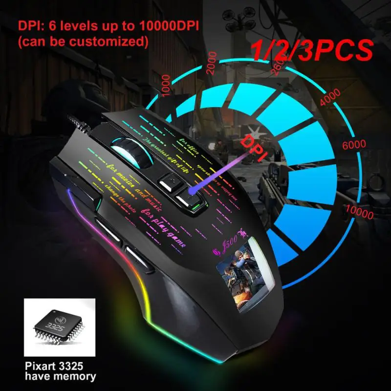 

New J500 Display Gaming Mouse Multi-language Driver Can Set Pictures Freely E-sports Business Office Mouse