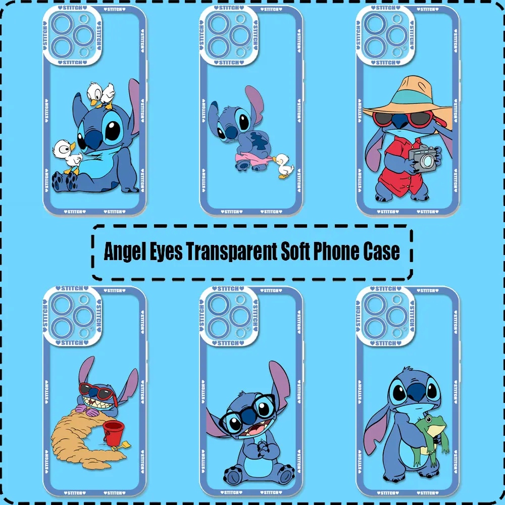 Чехол для телефона Disney Lilo Stitch Samsung Galaxy S25Ultra S24 S23 S21 S20 Fe S10 Plus 5G S25 Ultra Cqoues прозрачный