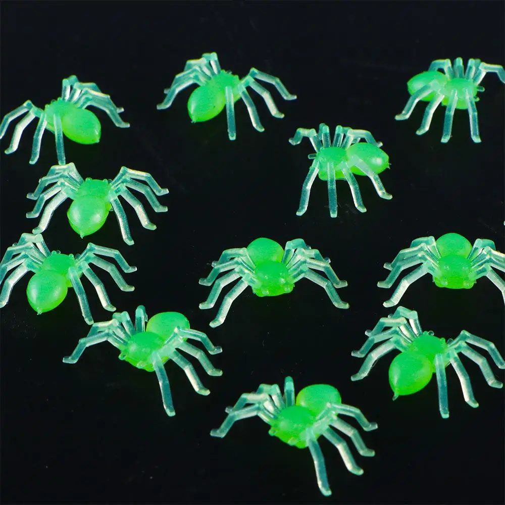 

100 шт./партия, поддельные светящиеся игрушки-пауки