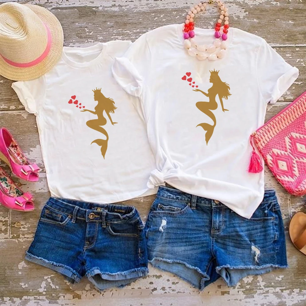 

T Shirts Disney Women Summer Children Family Cartoon Aesthetic All-Match Trendy Popular Short Sleeve Disney Brand Harajuku Style