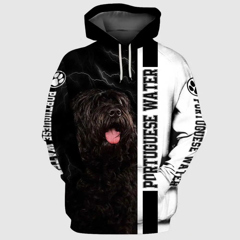

CLOOCL Portuguese Water Hoodies 3D Graphic Black Sky Lightning Animals Hoodie All Printed Pullovers Tops Men Sweatshirts S-5XL