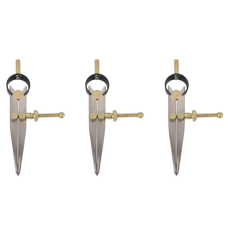 

3X Leather Craft Rotating Craft Tool DIY Wing Divider Adjustable Steel Leather Craft Making Rotating Tool Edge Creaser