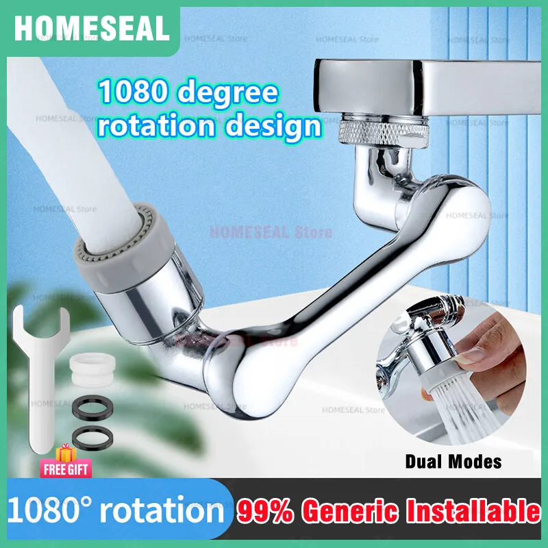 

99% Installable 1080° Rotation Extender Faucet Aerator Robotic Arm Plastic Splash for Kitchen Washbasin Faucets Bubbler Nozzle