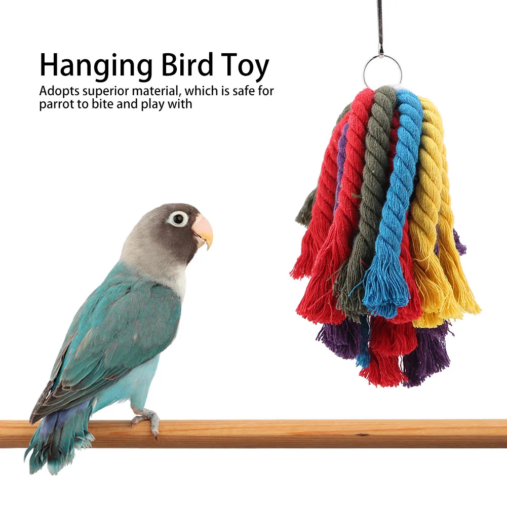 

Pet Parrot Bite Chewing Toy Cotton Rope Bird Cage Hanging Toys
