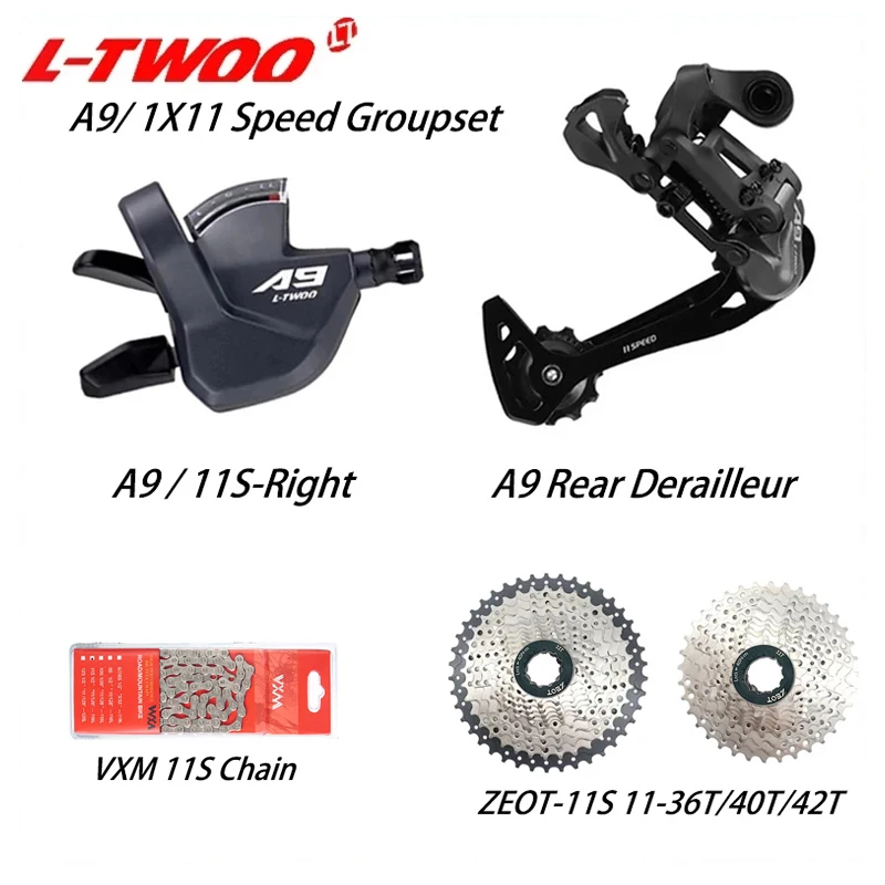 

LTWOO A9 1X11 Speed Bicycle Groupset A9 11S Right Shift lever A9 Rear Derailleur ZEOT 11V Cassette 36T 40T 42T VXM X11 Chain