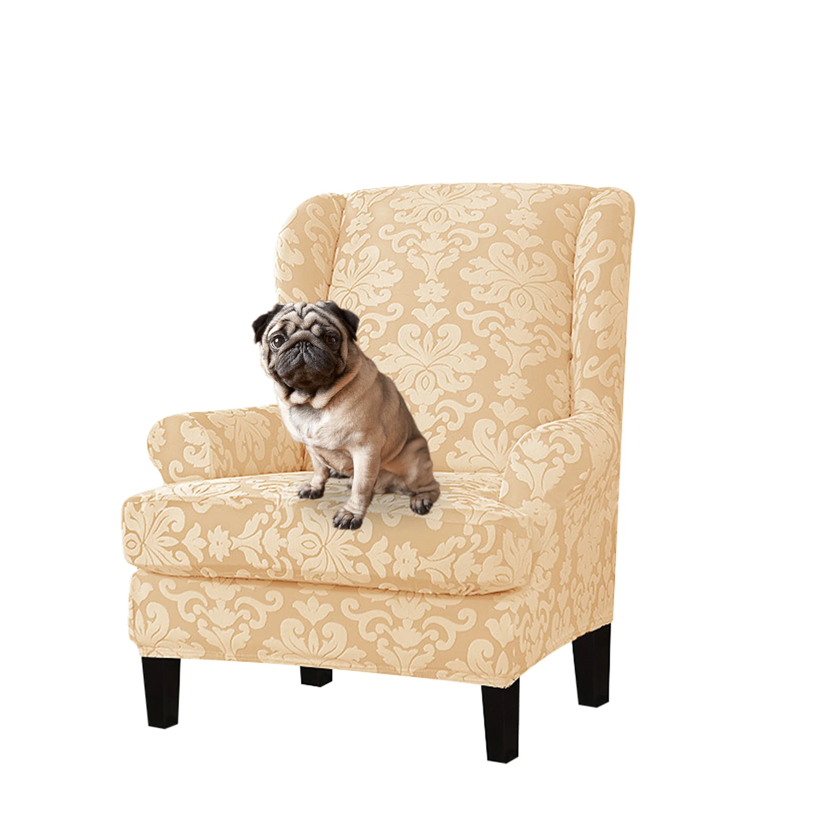 

Чехлы на стулья Wingback, Легкое покрытие, чехлы на стулья с крыльями и спинкой, нескользящий чехол на стул, Подогнанный чехол с крыльями