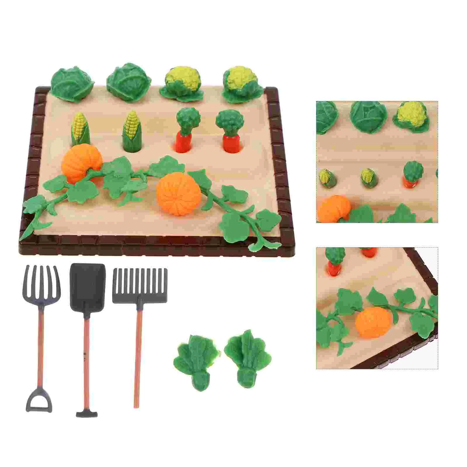 

Farm Mini Dollhouse Tools Garden Set Miniature Prop Plants Tool Toys Figurines Vegetable Kit Landscape Micro Play Model Decor