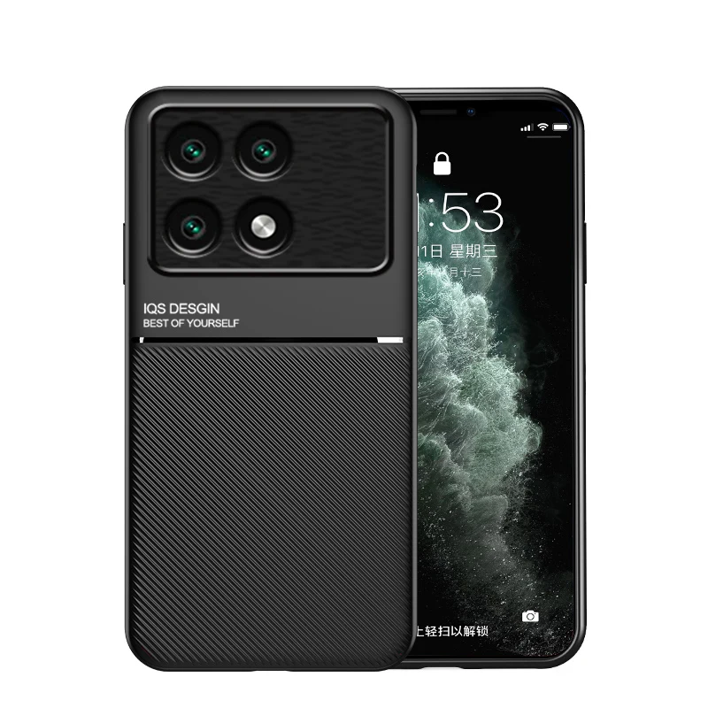 Для Xiaomi Poco X6 Pro 5G Чехол с магнитным держателем Кожаный чехол для телефона Poko Poxo Pocco