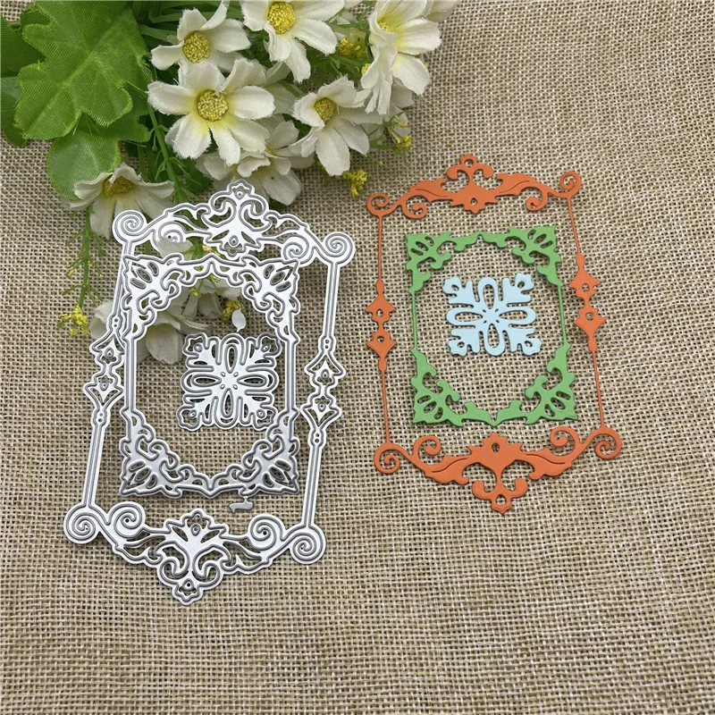 

Square Lace background craft Frame card dies metal die decoration for scrapbook punching card cutting DIY process edge cutting