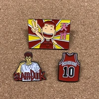 slam dunk japanese anime basketball enamel pin lapel pins for backpacks brooches for clothing cool badges fashion accessories
