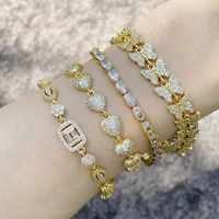 2022 new luxury butterfly full zirconia charm bracelets adjustable chain heart bracelet bangles for lovers best jewelry gift