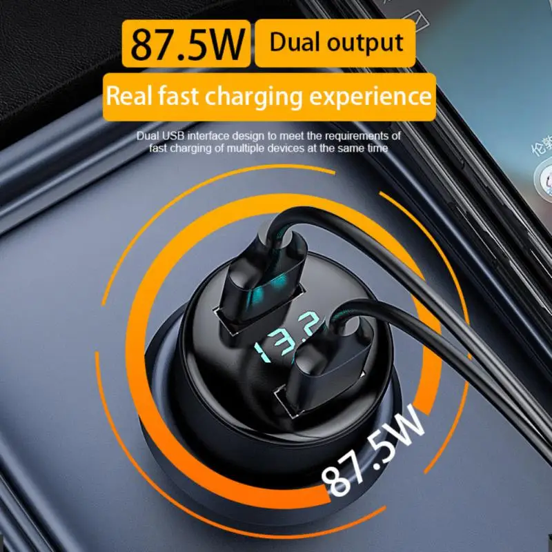 

Автомобильное зарядное устройство с двумя USB-портами и цифровым дисплеем