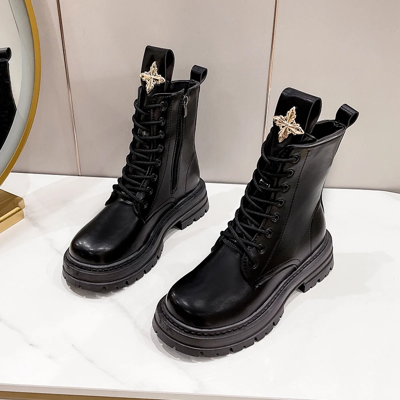 

Зимние женские ботинки, удобные нескользящие ботильоны на платформе, женская модная обувь, женские привлекательные повседневные короткие ботинки из искусственной кожи для дам