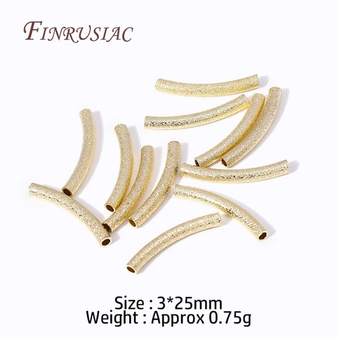 Латунные золотые изогнутые трубочки для бижутерии FINRUSIAC 6 шт