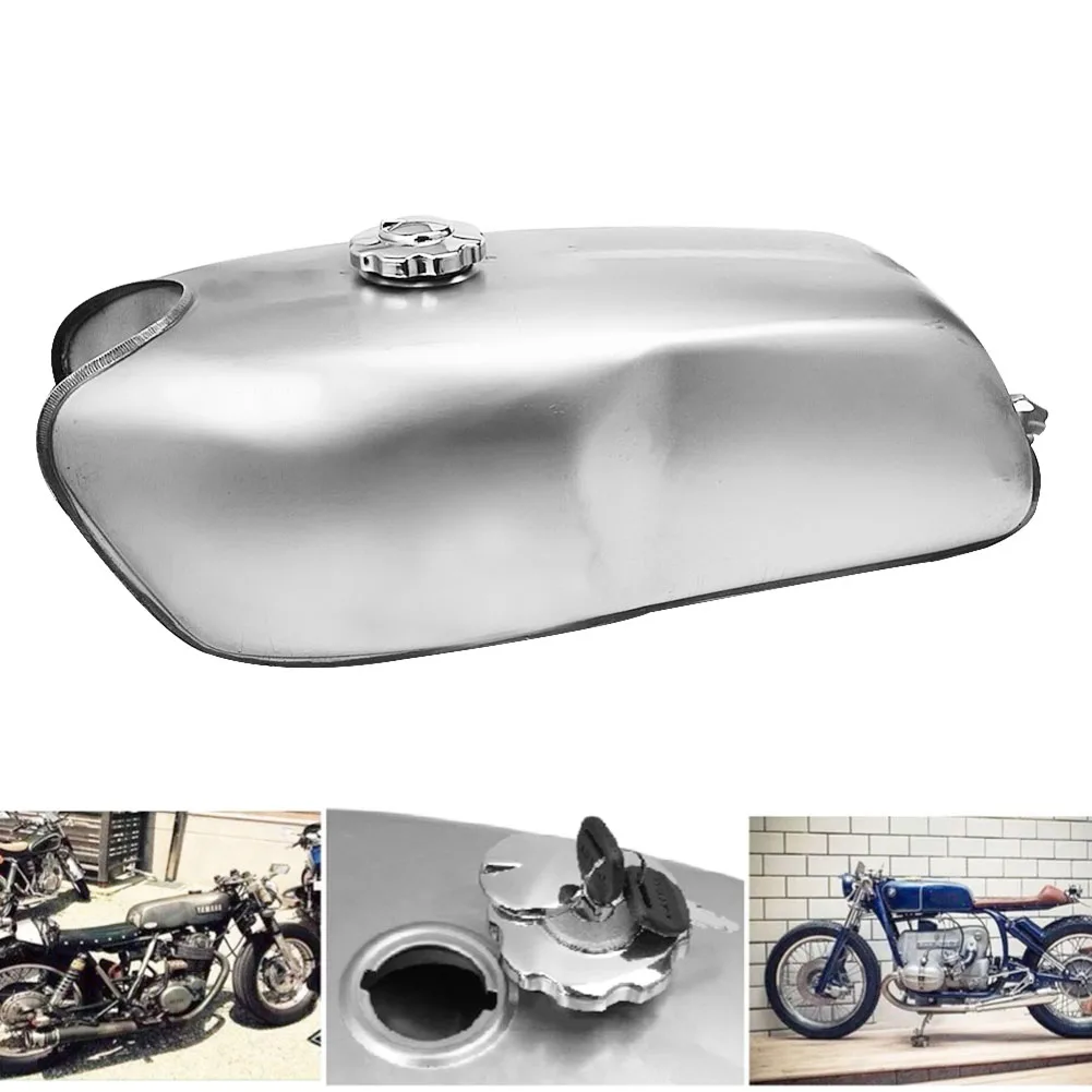 Бензиновый топливный бак для мотоцикла 9L Cafe Racer неокрашенный Универсальный