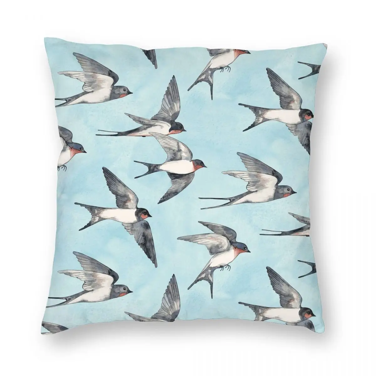 

45*45cm High Quality Cushion Cover Blue Sky Swallow Flight Throw Pillow Sofa Pillowcase Polyester Cushion Cover for Home