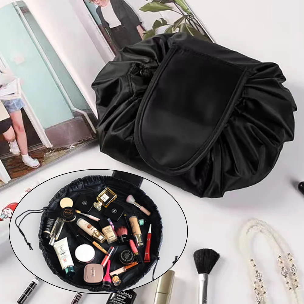 

Makeup Bag Organizer Women Travel Lipstick Eye Shadow Cosmetic Storage Bags Large Capacity Portable Lazy Drawstring Make Up Case