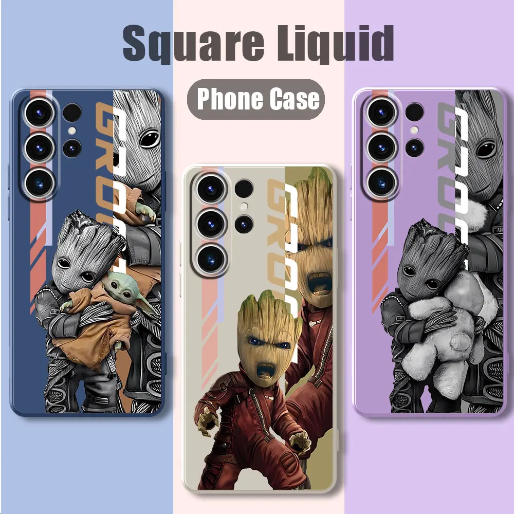 Милый чехол с принтом Marvel Groot для Samsung Galaxy S24 S21 S23 Ultra 5G S20 FE S22 Plus S10e силиконовый