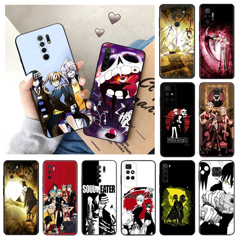 

Soft Phone Cases For Redmi 9a 9i 9c 6 6a 7a 8a k40 Soul Eater Cartoon RedmiNote 8T 8 7 9 Pro 9T 9S Black Matte Cover