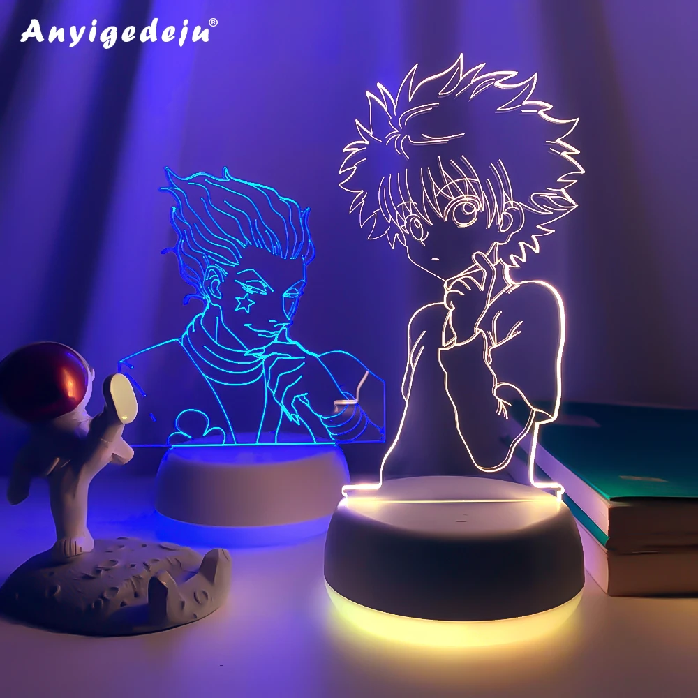3d Светодиодная лампа Hunter X Killua для спальни ночсветильник декора акриловый с
