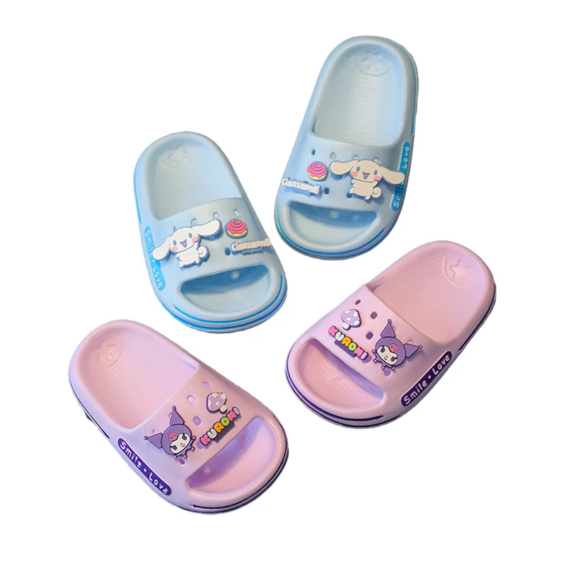 

Kawaii Sanrios Anime series child Sandals indoor Kuromi cartoon Kuromi cute Non-slip All-match slippers Christmas birthday gift