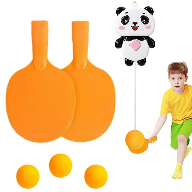 

Ping-Pong Trainer Height Adjustable Table Tennis Trainer With Panda Shape Parent-Child Interaction Toy Exerciser Portable Door