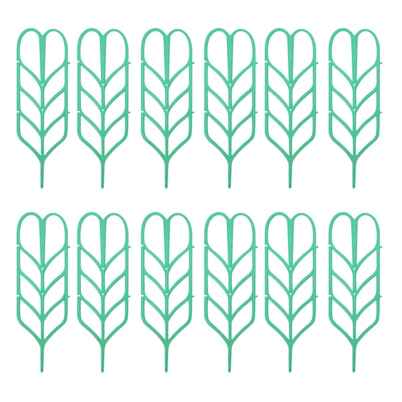 

Garden Trellis For Climbing Plants, Leaf Shape Potted Plant Support Vines Vegetables Vining Flowers Trellises 12 Pack