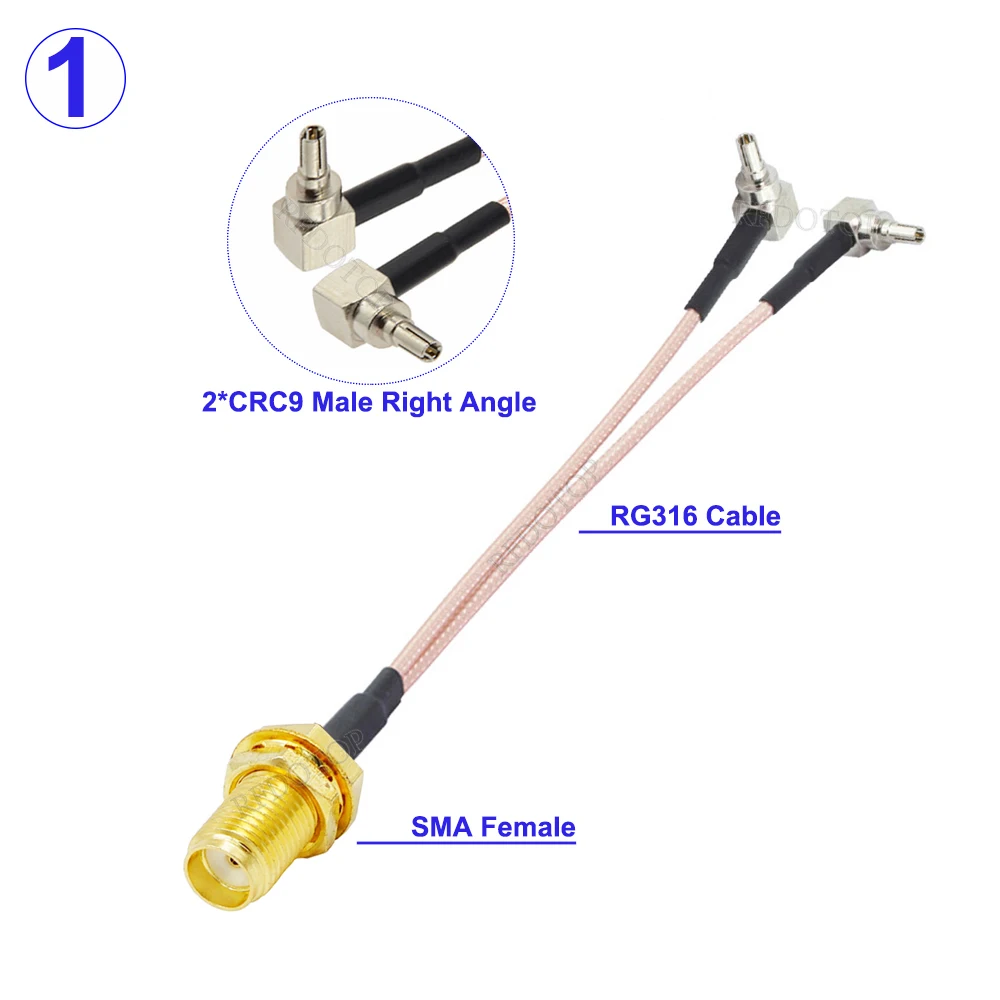 

RFDOTOP Коаксиальный кабель 3G/4G SMA на CRC9/TS9 15см