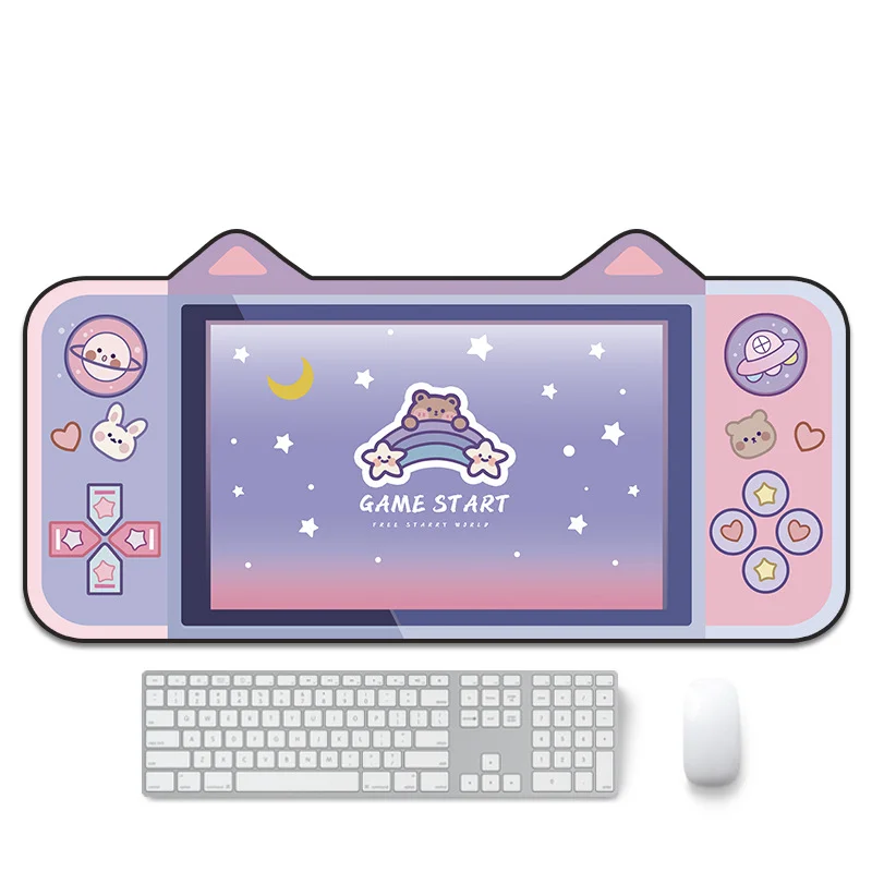 

Extra Large Kawaii Gaming Mouse Pad Cute Cat Ear XXL Desk Mat With Wrist Rest Water Proof Nonslip Laptop Desk Accessories