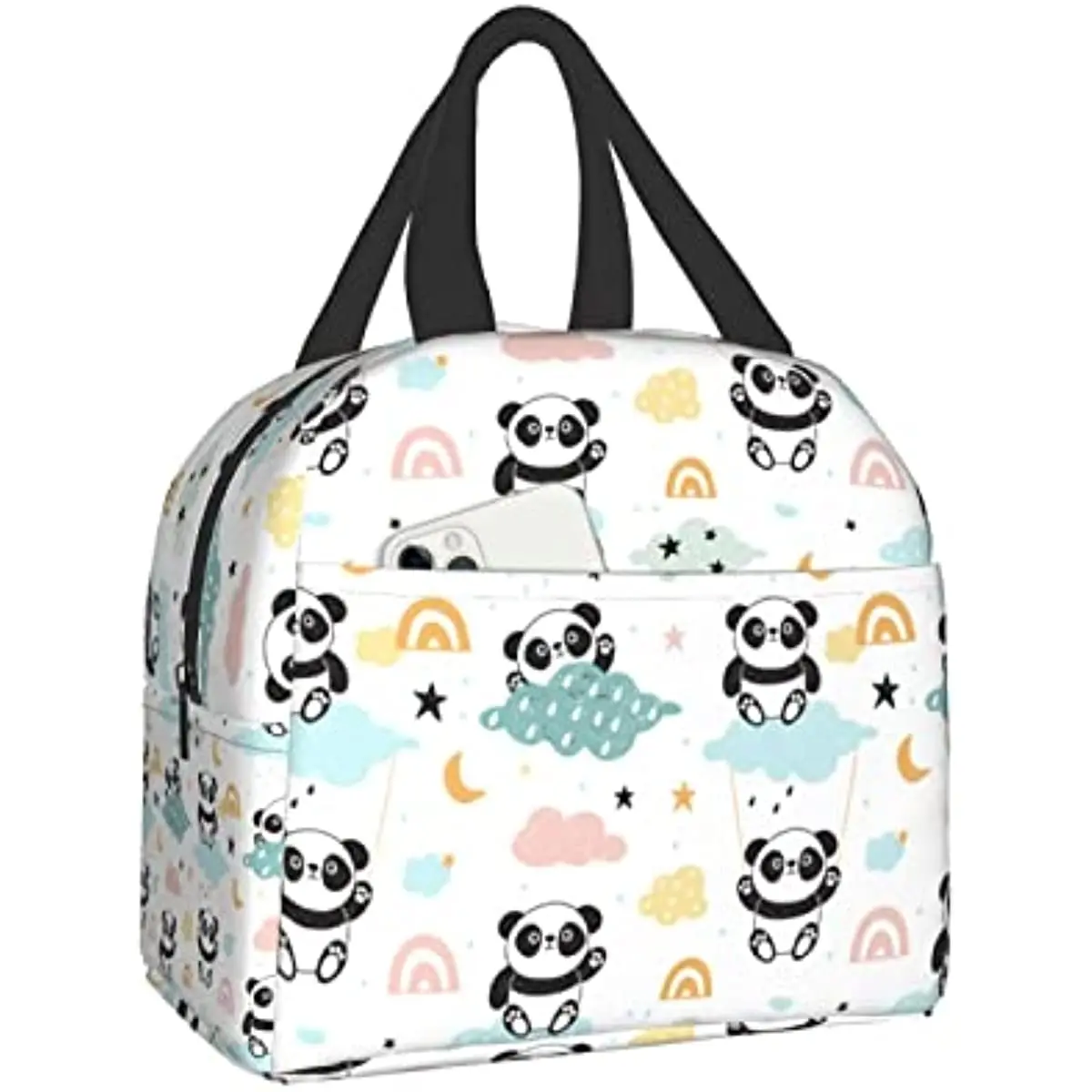 

Aesthetic Panda Print Lunch Box, Kawaii Small Insulation Lunch Bag, Reusable Food Bag Lunch Containers Bags for Women Men